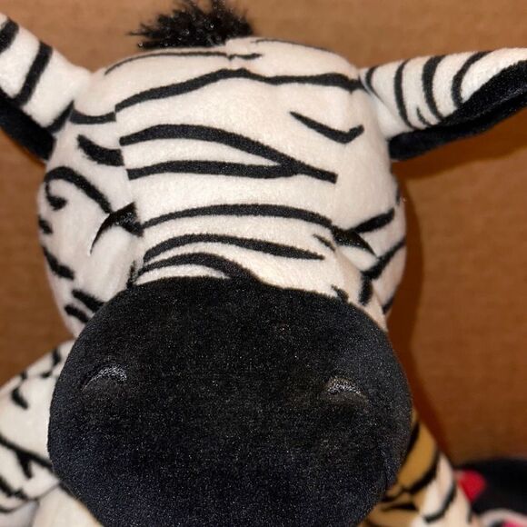 Manhattan Toy Company Huggables 15” Black and White Soft Cuddly Zoe Zebra Plush - Picture 3 of 7